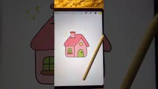 Cute House Digital Art on iPad 🎨 | Procreate #shorts #viralvideo #digitalart #trending #youtube