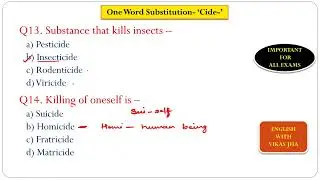 One Word Substitution with Suffix &ndash;cide | Meaning, Examples & Practice Questions for SSC & All Exams