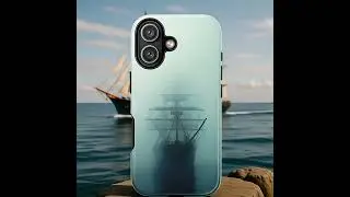 Mystical Ghost Ship iPhone Case - Foggy Sailing Ship Aesthetic Phone Cover
