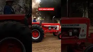666 International out on a beautiful day,  tractor pulling.