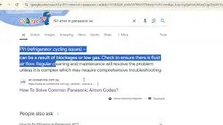 f91 error in Panasonic ac