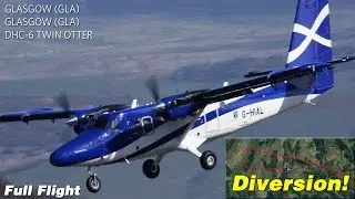 Flybe Весь полет | Аварийная посадка | Глазго Глазго | DHC 6 Twin Otter (с ATC)