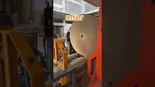 Cut off the damaged portion of the paper roll to restore a smooth surface. #papermill