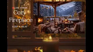 Cozy Winter Fireplace Live 🔴 Gentle Piano Music for Deep Sleep & Relaxation