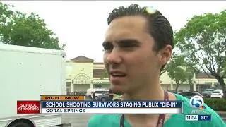 David Hogg draws body chalk outline in Publix 'die-in