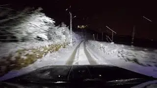 night snow wheeling