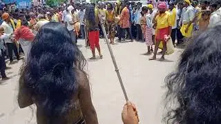 నాందార్ పూర్ గ్రామం లో బీరప్ప పండగ సందర్భంగా పోతురాజుల విన్యాసం#trending#viralvideo#fastival