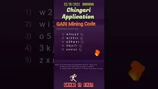 Chingari Application GARI Mining Codes (22 Oct) 🪙🪙⛏️#shorts #gariminingcodes #garicode #code