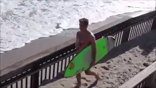 Surfing Wabasso, Florida - A VERY SLAMMY WAVE, Pick Your Waves Wisely!