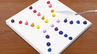 Abstract Painting Demonstration - Colorful Dawn | Satisfying Abstract Art | Acrylic Painting #1