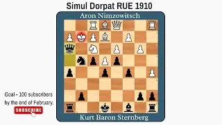 Best Games of 1910's | Kurt Baron Sternberg vs  Aron Nimzowitsch | RUE 1910 | #chess