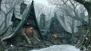 The Silent Steps of the Frosted Hamlet | Medieval Celtic Winter Ambience for Sleep, Relax & Study