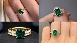 beautiful green stone gold ring design for ladies💍💚