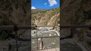 Wooden 🌉 Bridge Crossing (2/3) | River Kunhar | Balakot | Pakistan 🇵🇰 Oct 2024