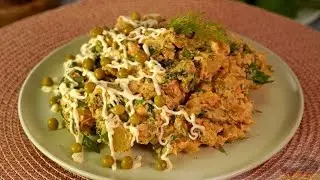A delicious salad is always a good idea. Chicken, Potato, and Pea Salad