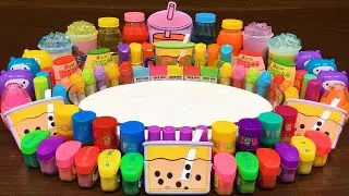 Mixing Random into GLOSSY Slime ! Satisfying Slime Video #1114