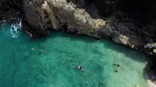 Royalty Free Halona Blowhole Lookout Swimhole Drone Stock Video Footage