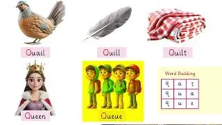 English Alphabet Letter Qq | Learn Letter Q with Words & Sounds | English for Kids 4+