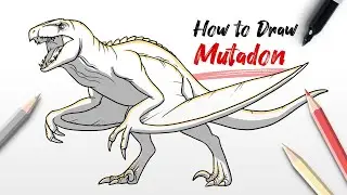 How to Draw Mutadon dinosaur from Jurassic World Rebirth Easy Step By Step