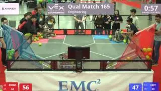 VEX Worlds 2016 - VRC High School - Engineering - Qual 165 (8000D 64) 201 vs 144 (333T 39)