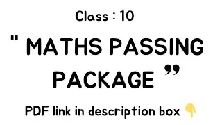 Maths passing package | class 10 | PDF | best score