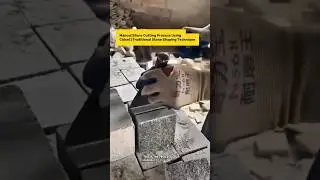 Manual Stone Cutting Process Using Chisel | Traditional Stone Shaping Technique.