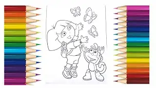 Vamos colorir Dora, a aventureira e seu amigo Botas/Let's color Dora and your friend  Boots.