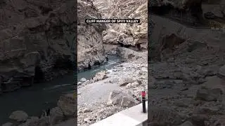 Cliff Hanger Of Spiti Valley | Khab Sangam Bridge | Himachal Pradesh | #shorts #shortvideo
