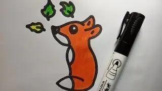Easy drawing of cute 🦊Fox made by @UU KIDS//#WOLF//@UU KIDS..