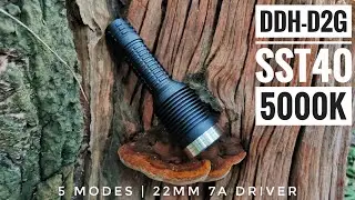DDH-D2G flashlight | SST40 5000k | 7A driver | Beam shot review