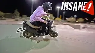 SCOOTERS IN THE SKATEPARK | CRAZY 50cc MOPEDS