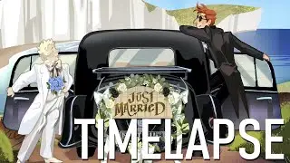 Just Married (At The South Downs) &ndash; Good Omens Painting TIMELAPSE