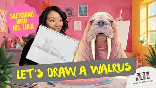 How to Draw a Walrus | Step-by-Step Ocean Animal Sketching@artsyheartsstudio