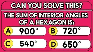 🔥 Only Smart Minds Know This! Hexagon Interior Angles Quiz