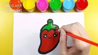 How To Draw A Cute Chili Pepper | Easy Drawing Step By Step | Cute Drawing | Kids Drawing 🎨