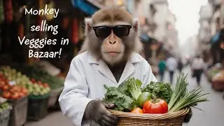 Funny Monkey Selling Vegetables in the Market 😂 | Talking Monkey Vendor | Hilarious Street Scene