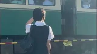 Chinese girl cosplaying as a Japanese high school girl in Kamakura