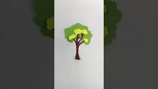 tree / paper tree / tree with paper/ paper cutting design/ easy paper craft #papertree #shorts