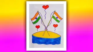 How to draw|The best Indian national amazing flag drawing|With easy flag draw|Flag easy painting