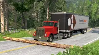 Cars Vs Falled Tree - BeamNG.Drive