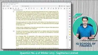 CFAP 1 | AAFR | Winter 2023 | Question No. 4 | Sagittarius Limited | Sir Murtaza Quaid