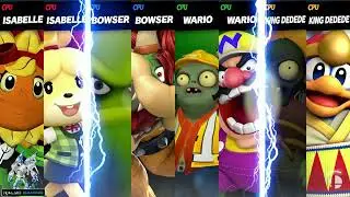 Solar Flair & Isabelle vs Squash & Bowser vs Engineer & Wario vs Gargantuar & King Dedede