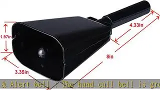 8&rsquo;&rsquo; Steel Cow Bell with Handle, Noise Maker Cowbell, Cheering Loud Hand Call Bell for Sport Events
