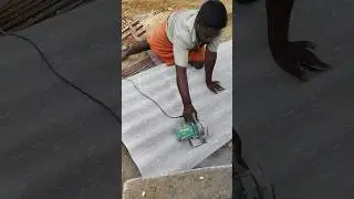 Asbestos sheet cutting 👍 #shortsfeed #shorts #cuttingskills #construction