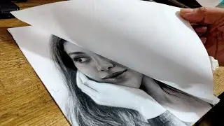 Drawing realistic portrait | Drawing Janhvi kapoor