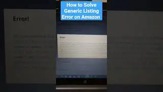 How to Solve Generic Listing Error on Amazon #onlineearning #amazonfba #onlinebusiness #amazon