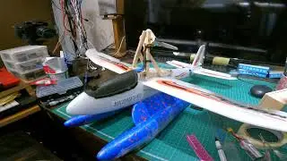 【アマゾン千円グライダー】１０号機は水上飛行機になりました　自作ラジコン飛行機