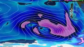Interpolated GFS Pressure/Wind Contours - WeatherStudio Version 2 BETA