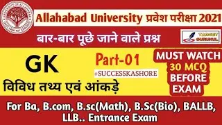 Entrance Exam Question Paper | Important Questions | AU Entrance Exam 2021 Syllabus | BA, B.COM, BSC