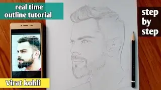 real time outline tutorial | virat kohli drawing | arjun sethi sketches
